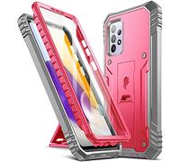 POETIC Revolution Coque Compatible avec Galaxy A72, Protecteur d'écran intégré Fonctionne avec identification par empreinte digitale, Étui de protection antichoc pour tout le corps avec béquille, Rose