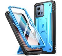 Poetic Revolution Coque pour Motorola Moto G Stylus 4G 2023 [Ne convient pas à la version 5G], [testée contre les chutes de 6,1 m], coque intégrale robuste antichoc avec béquille et protection d'écran intégrée, bleu clair