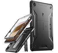 Poetic Revolution Coque pour Samsung Galaxy Tab A9 Plus + 11" (2023), Protecteur d'écran intégré avec Porte-Stylo S, Coque Robuste et intégrale avec béquille intégrale, Noir