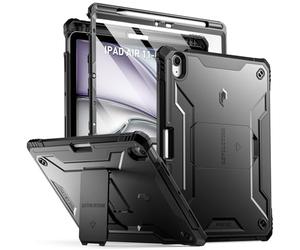 Poetic Revolution - Étui pour iPad Air 11" M3 2025/M2 2024, étui Robuste intégral avec Protecteur d'écran intégré et Porte-Crayon pour iPad Air 7e/6e/5e/4e génération (2025/2024/2022/2020), Noir