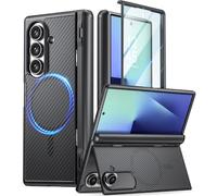 Poetic Revolution Flex Coque pour Galaxy Z Fold 7, béquille Pliable cachée, Protection de charnière, Compatible MagSafe, Coque intégrale Antichoc avec Protecteur d'écran intégré, Noir