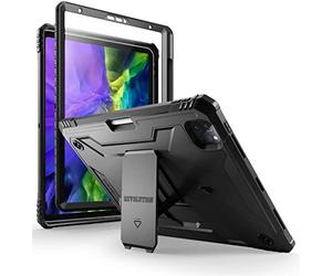 Poetic Revolution Series Coque Compatible avec iPad Pro 11 2021, 2020 et 2018 avec béquille Robuste, Protection d'écran intégrée, Noir