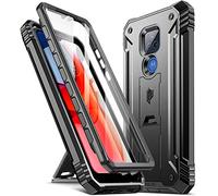 Poetic Revolution Series Coque de protection intégrale pour Moto G Play (2021) avec béquille et protection d'écran intégrée Noir