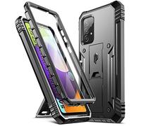 Poetic Revolution Series Coque de protection intégrale pour Samsung Galaxy A52 4G & 5G avec béquille et protection d'écran intégrée Noir