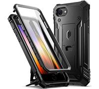 Poetic Revolution Séries pour Apple iPhone SE 2020 Coque,iPhone 8, iPhone 7 Coque, Tout Le Corps Robuste Antichoc Protecteur Coque avec Béquille and Protecteur d'écran intégré, Noir