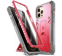 Poetic Revolution Series pour iPhone 12 Pro Max 6.7 Pouces Coque, de Protection Antichoc Robuste à Double Couche avec béquille et Protecteur d'écran intégré, Rose