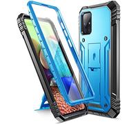 Poetic Revolution Series pour Samsung Galaxy A71 5G Coque, [Ne Convient Pas à la Version 4G] Protecteur Double Couche Complet du Corps ， avec Support et Protecteur d'écran intégré, Bleu