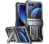 Poetic Spartan Coque Compatible avec Motorola Moto Razr 40 Ultra 5G, [béquille] [Protection de charnière], Coque de Protection intégrale Robuste Antichoc avec béquille, métal métallique