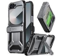 Poetic Spartan Coque pour Samsung Galaxy Z Flip 6 5G (2024), avec béquille, protection d'écran intégrée, protection de charnière, testée contre les chutes de 6 m, coque de protection intégrale robuste