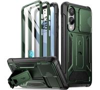 Poetic Spartan Coque pour Galaxy S25 Edge [Couvercle de caméra coulissant] [Film de protection d'écran fonctionne avec ID d'empreintes digitales] Coque de téléphone S25 Edge de qualité militaire