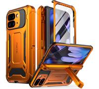 Poetic Spartan Coque pour Google Pixel 9 Pro Fold 5G, Protection de charnière, béquille, Protection de qualité mil, Coque de Protection intégrale Antichoc avec Protecteur d'écran intégré, Orange