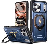 Poetic Spartan Coque pour iPhone 17 Pro Max, bouton de contrôle de l'appareil photo, anneau magnétique rotatif à 360°, compatible avec MagSafe, coque de protection intégrale robuste et résistante aux