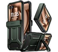 Poetic Spartan Coque pour Motorola Moto Razr + Plus 2024, [béquille] [protection des charnières], coque de protection intégrale robuste antichoc avec béquille, vert métallisé
