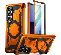 POETIC Spartan Étui de protection pour Galaxy Z Fold 7, protection à charnière, anneau magnétique, support réglable, protection d'écran intégrée, compatible avec MagSafe, coque de protection robuste