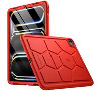 Poetic TurtleSkin Coque en Silicone pour iPad Pro 13" 2024 M4 7e génération, résistante aux Chocs, Robuste, adaptée aux Enfants, Protection Contre Les Chutes, Rouge
