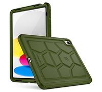 Poetic TurtleSkin Coque en silicone résistante aux chocs pour iPad 10e génération (2022), adaptée aux enfants, uniquement compatible avec l'iPad 11" (2022), vert militaire