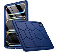 Poetic TurtleSkin - Coque pour iPad Pro 13 pouces 2024, résistante aux chocs, robuste, adaptée aux enfants, protection contre les chutes, bleu marine