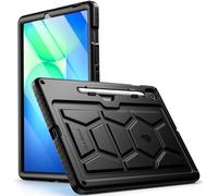 Poetic TurtleSkin Coque pour Samsung Galaxy Tab S10 Lite/Tab S10 FE/Tab S9 FE | Fan Edition 11" avec Porte-Stylo S, Coque de Protection en Silicone résistante aux Chocs pour Enfants, Noir
