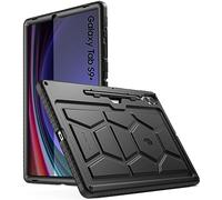 Poetic TurtleSkin Coque pour Samsung Galaxy Tab S10 Plus (Version 2024)/S9 Plus (Version 2023) 12,4", Protection avec Support pour S-Pen, Anti-Choc en Silicone Robuste, Convient aux Enfants, Noir