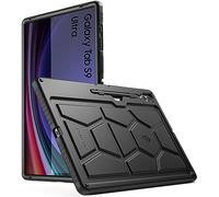 Poetic TurtleSkin Coque conçue pour Samsung Galaxy Tab S9 Ultra (Version 2023) 14,6" avec Porte-Stylo, Coque de Protection en Silicone résistante aux Chocs pour Enfants, Noir