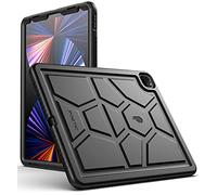 Poetic TurtleSkin Coque Robuste conçue pour iPad Pro 12,9 po 2021/2020/2018 5e/4e/3e génération, Coque en Silicone résistante aux Chocs et aux Chutes, adaptée aux Enfants, Noir