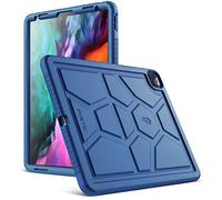 Poetic TurtleSkin Séries Conçu pour Apple iPad Pro 12.9 2020 & 2018 Coque, Résistant aux Chocs Enfants Bienvenus Silicone Housse de Protection pour Pare-Chocs, Bleu Marin