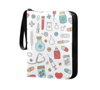 Poeticcity Étui de rangement pour cartes de jeu, 50 pages avec 400 emplacements pour cartes, cartes de sport, cartes à collectionner, albums, médical, recherche, pilules, aiguilles, sang sur fond