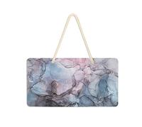 Poeticcity Mélange de peintures acryliques modernes à base d'alcool liquide à l'encre art marbre pierre PVC panneau de porte à suspendre, panneau de bienvenue 15,2 x 27,9 cm pour porche, jardin, cour