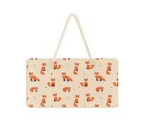 Poeticcity Panneau de porte à suspendre en PVC orange clair avec renards orange clair, 35,1 x 24,9 cm pour porche, jardin, cour, maison avant de ferme, planches décoratives