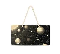 Poeticcity Panneau de porte en PVC à suspendre avec système solaire Mars Mercure Jupiter Saturne Uranus 15,2 x 27,9 cm Panneau de bienvenue pour porche, jardin, cour, maison avant de ferme