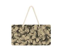 Poeticcity Panneau de porte en PVC à suspendre - Motif vol de papillons avec ailes - Style rétro vintage - 35,1 x 24,9 cm - Pour porche, jardin, cour, maison - Panneaux décoratifs de ferme