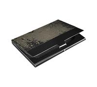 Poeticcity Porte-cartes de visite en cuir PU et acier inoxydable avec motif château de chauve-souris pour Halloween, style grunge, vintage, rétro, porte-cartes de visite, porte-cartes de visite, étui