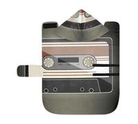 Poeticcity Serviette douce pour animaux de compagnie, manteau pour chiens et chats, peignoir de bain absorbant avec capuche, col réglable et sangle ventrale, cassette audio M, appareil musical vintage