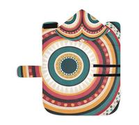 Poeticcity Serviette douce pour chiens et chats, peignoir de bain absorbant avec capuche, col réglable et sangle ventrale, M coloré, motif ethnique tribal jamaïcain, un quart de cycle