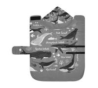 Poeticcity Serviette douce pour chiens et chats, peignoir de bain absorbant avec capuche, col réglable et sangle ventrale, M, dauphin, épaule, narval, morse, océan, eau sous-marine