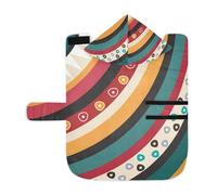 Poeticcity Serviette douce pour chiens et chats, peignoir de bain absorbant avec capuche, col réglable et sangle ventrale, M coloré, motif ethnique tribal jamaïcain, style quart de cycle