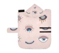 Poeticcity Serviette douce pour chiens et chats - Peignoir de bain absorbant avec capuche réglable et sangle ventrale - M - Gribouillage - Magie maléfique - Sorcellerie - Symbole occulte sur rose