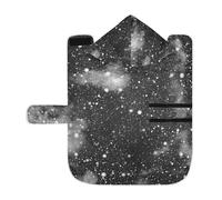 Poeticcity Serviette douce pour chiens et chats - Peignoir de bain absorbant avec capuche réglable et sangle ventrale - S Noir et blanc - Univers noir et blanc - Nébuleuse - Ciel étoilé arc-en-ciel