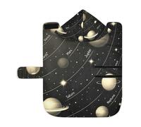 Poeticcity Serviette douce pour chiens et chats, peignoir de bain absorbant avec capuche réglable et sangle ventrale, système solaire M avec le soleil, la terre, Mars, Mercure, Jupiter, Saturne