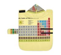 Poeticcity Serviette douce pour chiens et chats - Peignoir de bain absorbant avec capuche réglable et sangle ventrale - Tableau périodique S des éléments sur jaune avec chiffres atomiques, noms