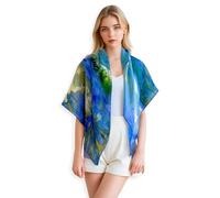 PoeticEHome Écharpe Cachemire Femme 90x90 cm - Châle Carré Artistique Ultra-Léger, Idée Cadeau Élégante