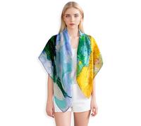 PoeticEHome Écharpe Cachemire Femme 90x90 cm - Châle Carré Artistique Ultra-Léger, Idée Cadeau Élégante