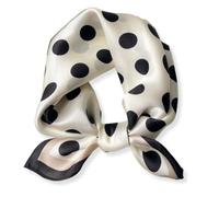 PoeticEHome Écharpe de cou 100 % soie de mûrier 53,3 x 53,3 cm petite écharpe carrée pour femme emballée cadeau, B3 - Pois classiques, 21"x21" (53x53cm)