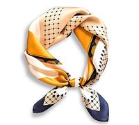 PoeticEHome Écharpe de cou 100 % soie de mûrier 53,3 x 53,3 cm petite écharpe carrée pour femme emballée cadeau, H - Impression numérique 53,3 cm, 21"x21" (53x53cm)