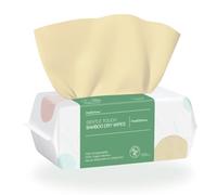 PoeticEHome Lingettes sèches en bambou pour bébé - 100 pièces de mouchoirs ultra doux pour peaux sensibles, débarbouillettes jetables non parfumées et non blanchies