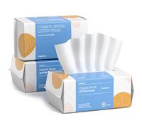 PoeticEHome Serviettes Visage Jetables en Coton Doux, 3 x 100, 300 Unités | Lingettes sèches biodégradables, absorbantes et non pelucheuses pour le nettoyage du visage, le démaquillage, à sec ou humide