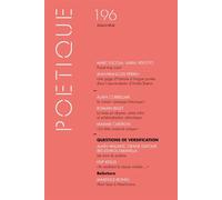 Poétique, n° 196 - Michel Charles - Seuil - broché - Revue