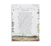 Poetry Art Print Hope Is The Thing With Feathers Emily Dickinson Poster For Bookworm Decor Home Office Living Room(Framed,12x18inch(30x45cm))