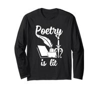 Poetry is Lit Poet Writer Citation d'humour littéraire Manche Longue
