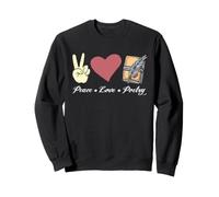 Poetry Lover Peace Love Poetry Poète Writer Book Citation Art Sweatshirt